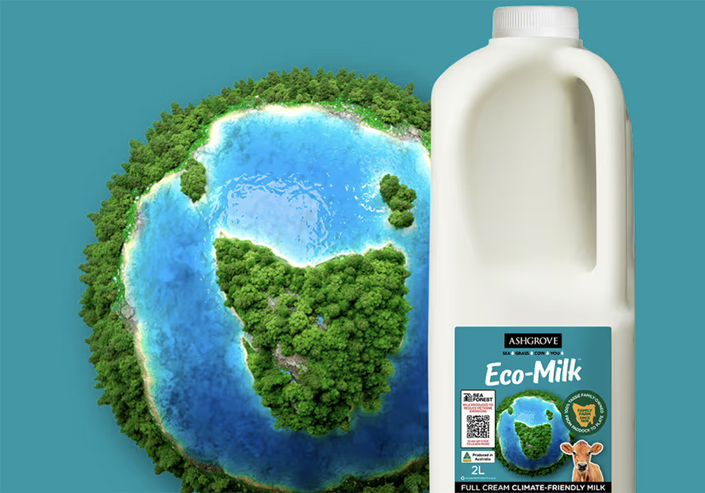 Eco-Milk is a test of whether consumers will pay extra for dairy products that have a lower environmental impact. | Screencap via ashgrovecheese.com.au