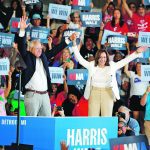 U.S. Vice-President Kamala Harris and her running mate Minnesota Governor Tim Walz, attend a campaign rally in Romulus, Michigan, on Aug. 7. | Reuters photo