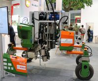 This soil testing apparatus from Germany enables the robotic platform to autonomously test nitrate, potassium, phosphate, pH, temperature, and electrical conductivity of soil samples. Such advances are creating new jobs while decreasing demand for others. | Robin Booker photo