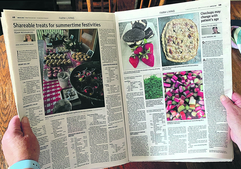 Recipes were an important part of the Western Producer for many farm families in past decades, and that tradition has not changed.  |  Bruce Dyck photo