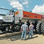 The prototype Pillar air cart on display is a modular design, which can accommodate two to five compartments. | Scott Garvey photo