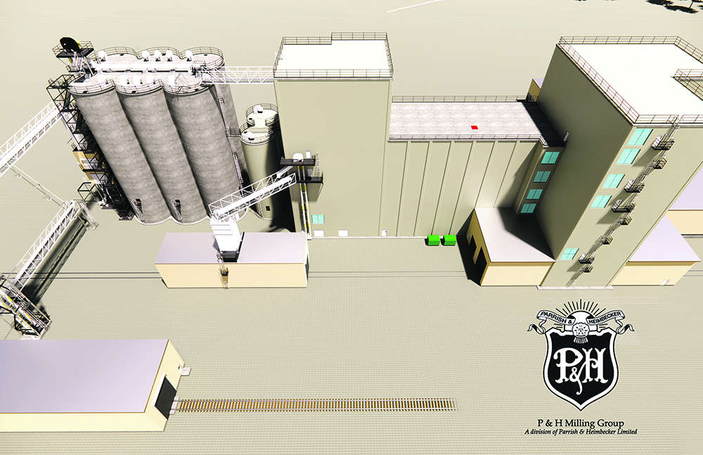 This is a rendering of the $241 million wheat flour mill that the P&H Milling Group plans to build in Alberta’s Red Deer County. Construction is expected to generate up to 200 jobs, with 27 full-time skilled positions available once operational. | P&H illustration