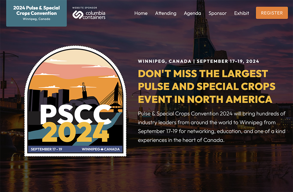 Just last week it looked likely that the conference would either be crippled or its attendees stranded by a labour breakdown at Air Canada, but just a day before many of the almost 400 attendees and organizers began lifting off for Winnipeg, the airline and its pilots agreed on a tenative deal that removed that fear. | Screencap via pulseandspecialcropsconvention.com