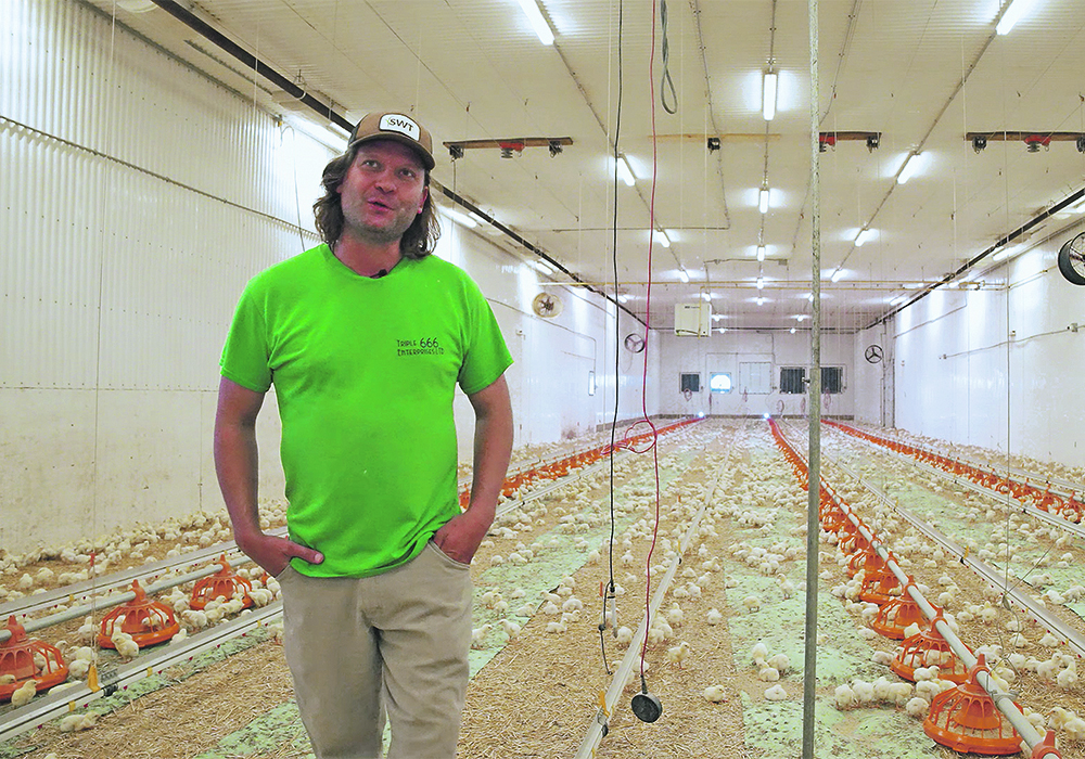 Cameron Evesque had a steep learning curve when he decided to set up a chicken barn near Saskatoon.  |  Chicken Farmers of Saskatchewan photo