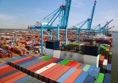 There are nearly 100,000 containers in New York City-area ports alone waiting to be unloaded, now frozen by the strike, and 35 container ships headed to New York over the coming week, said Rick Cotton, executive director of the Port Authority of New York and New Jersey. |Screencap via flickr.com/Port Authority of New York and New Jersey