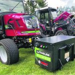 This extra battery can be carried on the front linkage of the Knegt tractors for a three-hour boost in working time. | John Greig photo