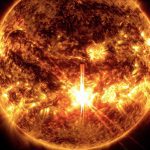 NASA image of the solar flare that peaked just after 6 a.m. EDT October 3. | NASA photo