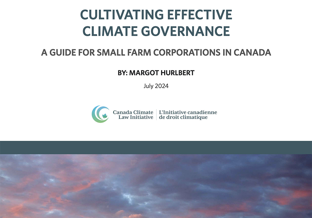 Cultivating Effective Climate Governance: A Guide for Small Farm Corporations in Canada is tailored for farms smaller than 12,000 acres. | Screencap via ccli.ubc.ca