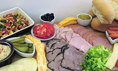 A make-your-own sub sandwich bar is an easy option for a guy gathering. Choose a selection of meats, cheeses, vegetables, pickles, condiments and buns and the guys can build their perfect sandwich.  |  Betty Ann Deobald photo