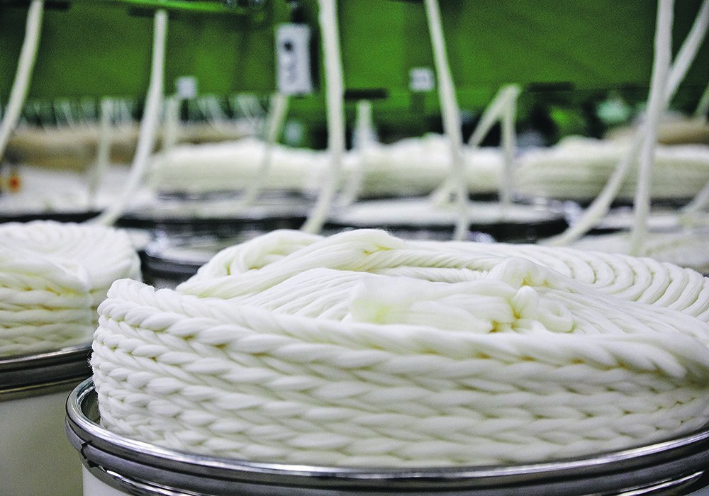 Wool accounts for one per cent of global fibre production by volume and eight per cent by value but is still losing ground to synthetics. | Woolmark Co. photo