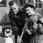 Lynn Angus and Joyce Cockerill were married Oct. 8, 1945, in Coventry, England. Joyce was 21 and Lynn was 27. She wore a dress that would be useful after the wedding, and he wore his Canadian military uniform. He was part of an 18-man reconnaissance team that was key in the liberation of Holland and Belgian. He returned to Canada shortly after the wedding and Joyce followed in June 1946. | ANGUS FAMILY ARCHIVES PHOTO