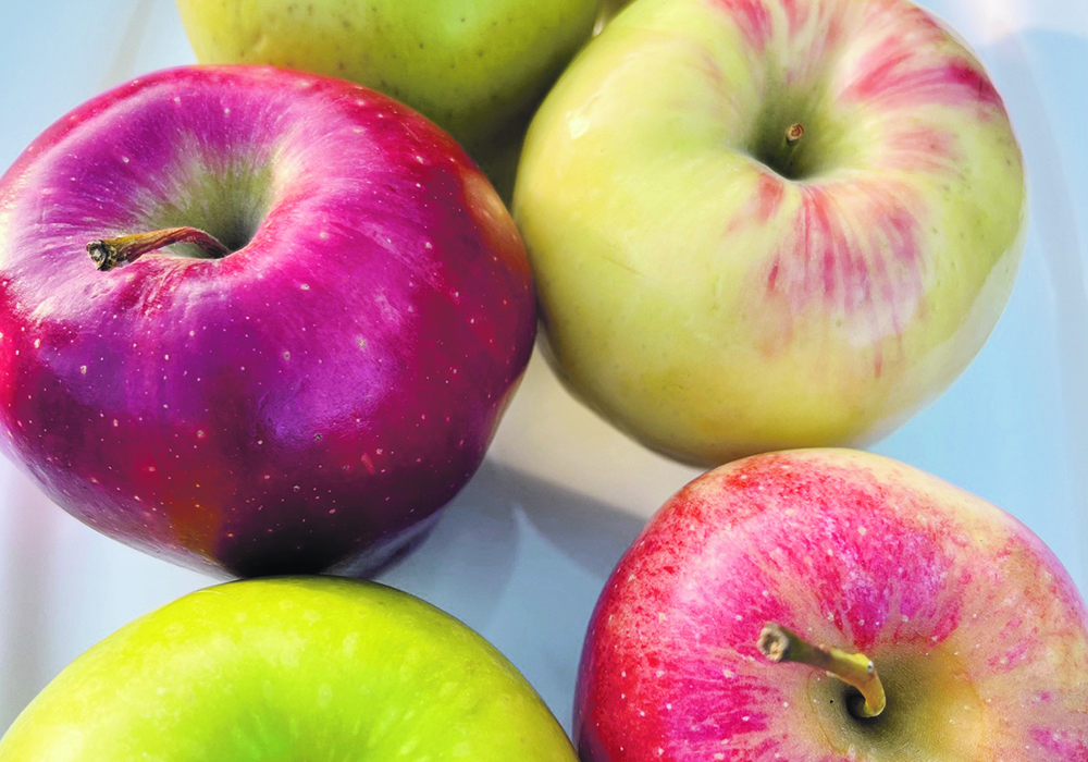 Apples are abundant at this time of year. So sweet and crunchy, this fruit is delectable in baked offerings. There is always a bowl of apples on the countertop.  |  Jodie Mirosovsky photo