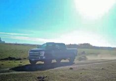 Trail camera footage shows a dead bison being hauled away on a ranch in the RM of Russell-Binscarth in mid-October. | Brendan Liske/Facebook photo