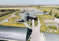 There are many similarities to farms in the Ukraine and Western Canada, from the buildings and equipment to production strategies and crops. This is an aerial photo of a Ukrainian farm. | Ihor Pavliuk photo