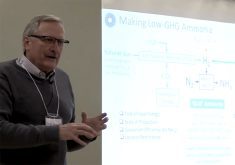 David Layzell from the University of Calgary spoke about green ammonia at the Western Canada Green Ammonia Workshop recently. | Screencap via Greg Berg