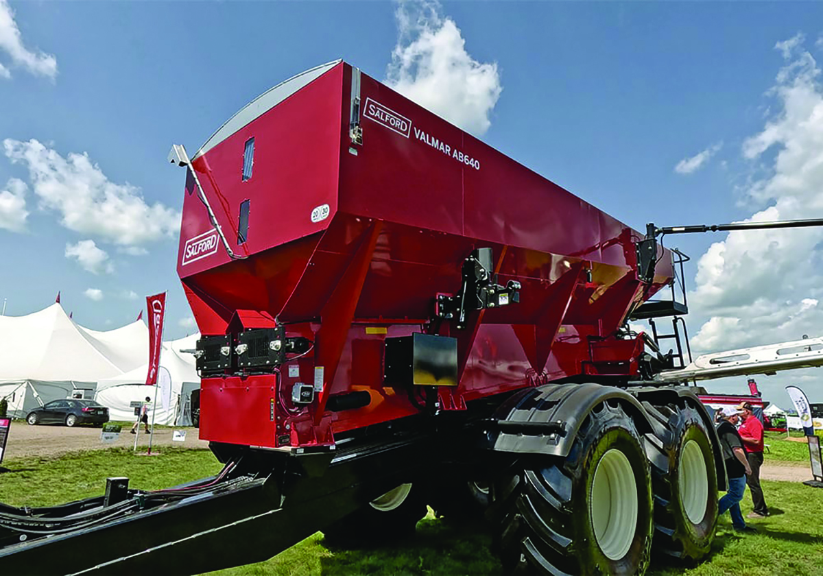 Salford's newest and largest air boom applicator with a 90-foot boom, designed for enhanced efficiency.