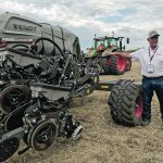 Agco marketing manager Mark Brungardt explains the features of the Fendt Momentum planter at a Tech Day event in Salina, Kansas, in June. | Scott Garvey photo