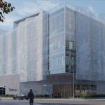 Artists rendering of the proposed Global Agriculture Technology Exchange or Gate building in Winnipeg.