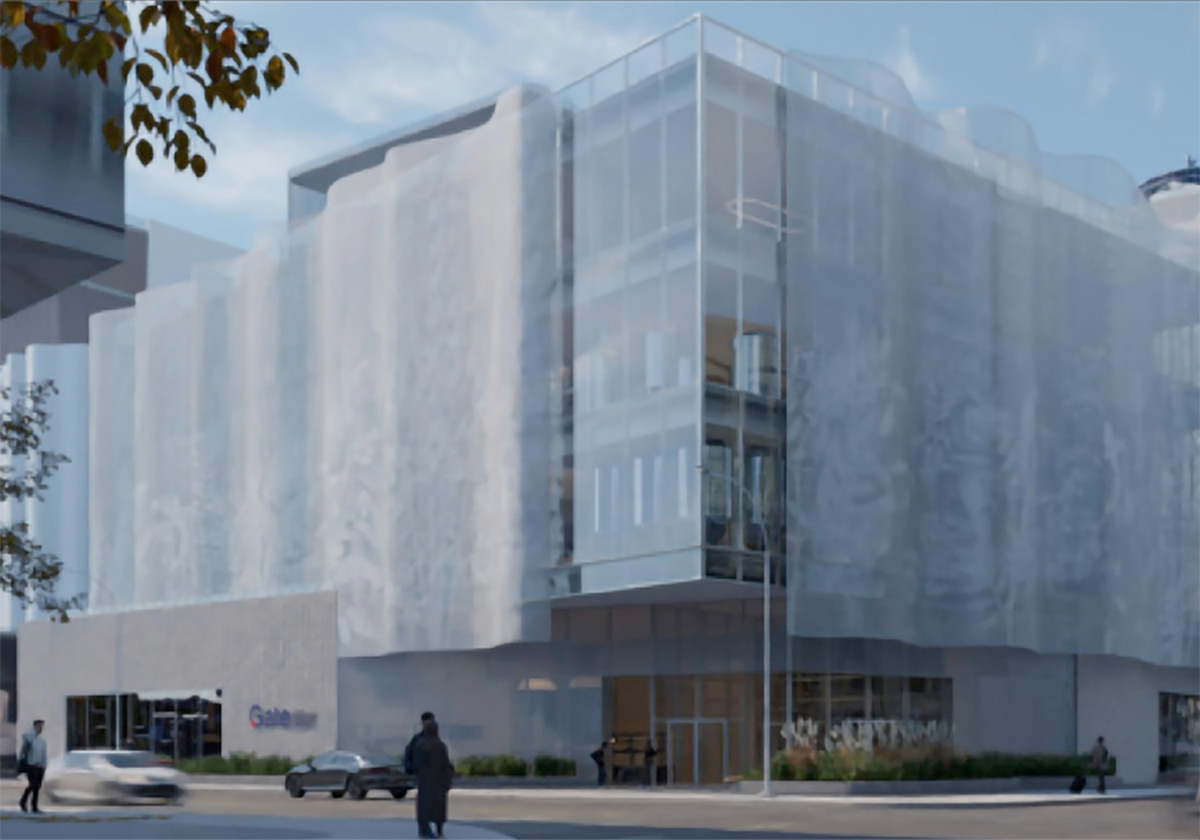 Artists rendering of the proposed Global Agriculture Technology Exchange or Gate building in Winnipeg.