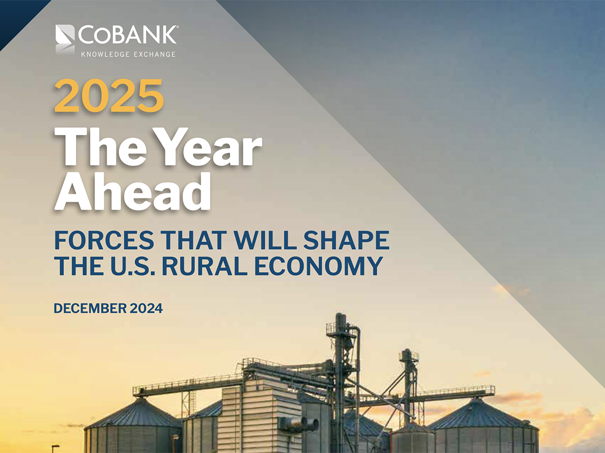 CoBank’s The Year Ahead forecast from last month carries several gloomy chapter titles. | Screencap via cobank.com