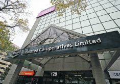 An exterior photo of the facade of the Federated Co-Operatives Limited building, highlighting the company name.