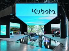 A photo of the Kubota display at the Consumer Electronics Show in Las Vegas in January 2025.