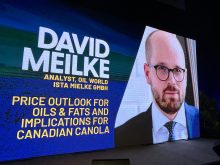 A photo of vegetable oil analyst David Mielke as he appeared on screen via Zoom at Manitoba Ag Days.