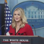 White House press secretary Karoline Leavitt speaks to the press.