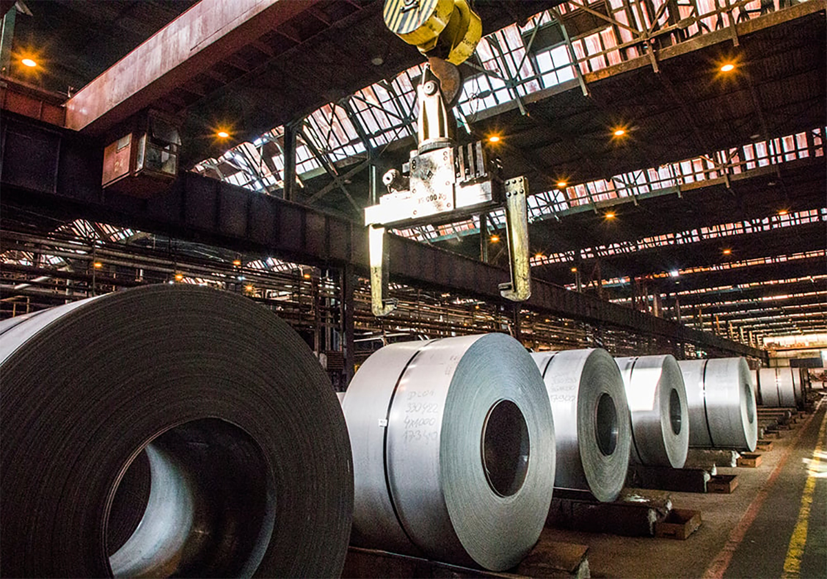 Coils on steel in a steel plant.