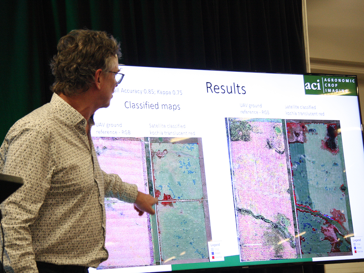 Steve Shirtliffe and his team are developing a system that can identify agronomic information from lower quality satellite images.  |  Janelle Rudolph photo