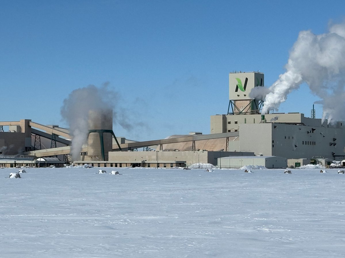 Nutrien's Cory potash mine on a cold winter day.