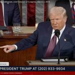 U.S. president Donald Trump addresses a joint session of Congress March 4, 2025.