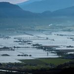 Aerial view of British Columbia's flooded Fraser Valley from 2021.