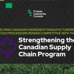 Screencap of a graphic featuring the text, "Strengthening the Canadian Supply Chain Program."