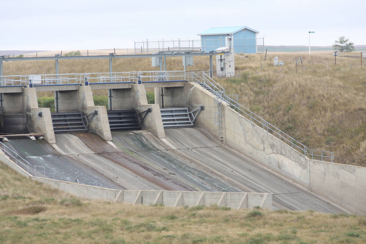The PFRA dam on the Wood River near Lafleche, Sask.