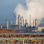 An oil refinery.