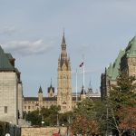 The Peace Tower on Parliament Hill in Ottawa.