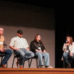 Duane Thompson, left, Ross Walburger, Brooke Walburger and Kelly Sidoryk participated in a farm succession panel during a recent Holistic Management Conference.