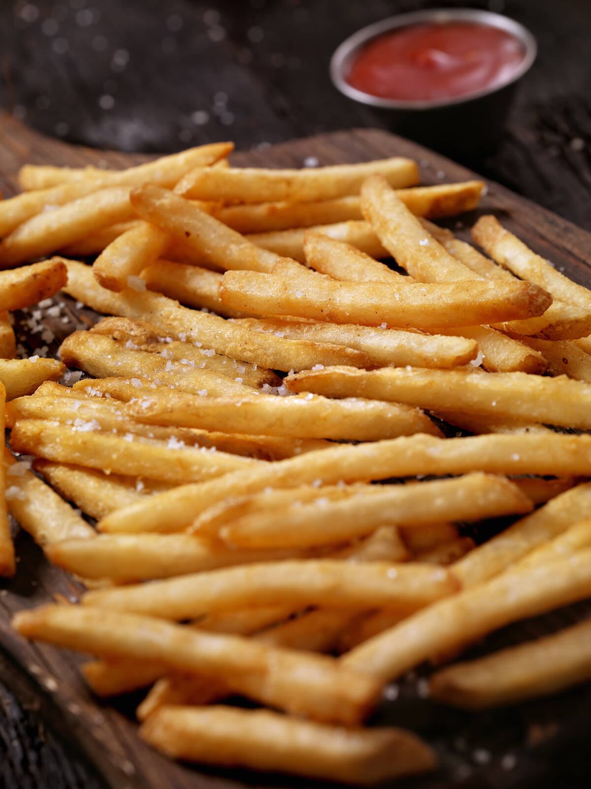 Golden brown french fries.