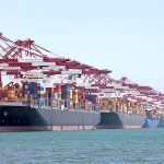 A busy container port in China.