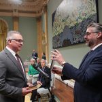 Heath MacDonald is sworn in as the new minister of agriculture and agri-food during a ceremony at Rideau Hall May 13.