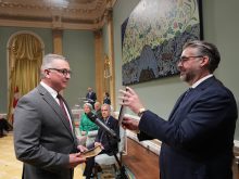 Heath MacDonald is sworn in as the new minister of agriculture and agri-food during a ceremony at Rideau Hall May 13.