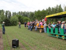Agriculture experts with North Dakota State University speak with groups of farmers at events such as this one at the Langdon research and extension centre.
