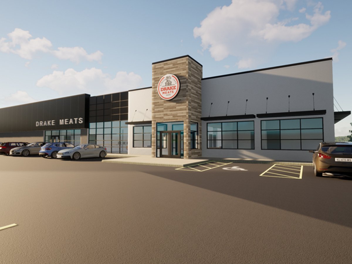 This is a computer graphic rendering of Drake Meats Processors’s federally inspected facility that is expected to open in September 2026.