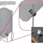 A diagram of a grain bin including a close-up view of how Wavcor's Manhole system is mounted.