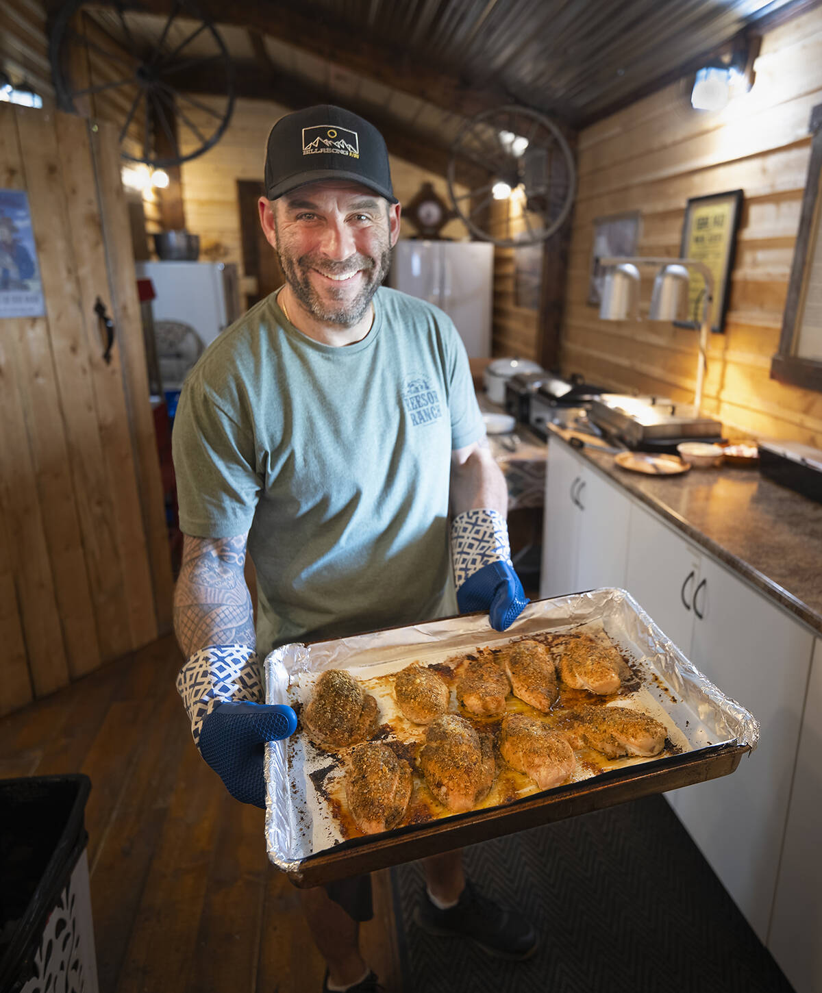 Jason Reesor making supper.