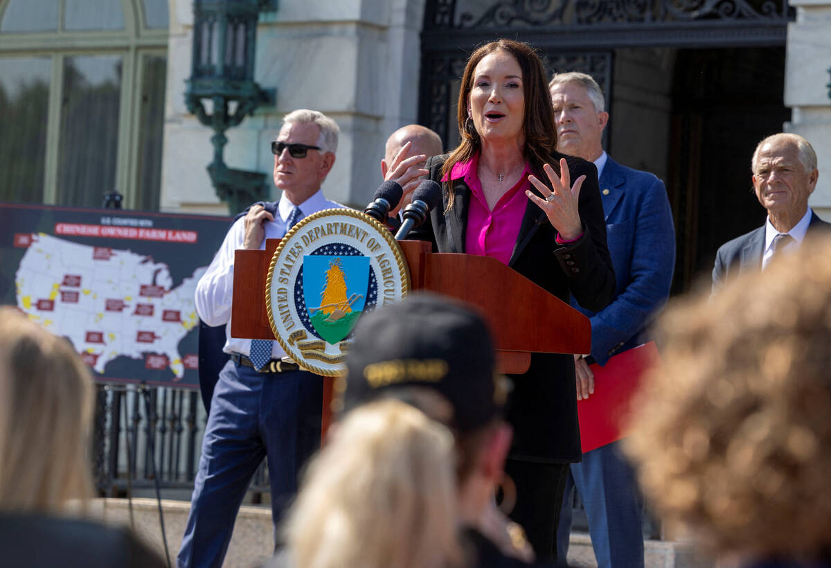 U.S. Agriculture Secretary Brooke Rollins speaks during a press conference to discuss the U.S. Department of Agriculture (USDA)’s “National Farm Security Action Plan,” outside the USDA in Washington, D.C., U.S., July 8, 2025. Photo: Reuters/Umit Bektas

