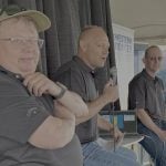 Bruce Burnett, Jerry Klassen and moderator Ranulf Glanville at Ag In Motion 2025.