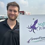 Sammy Prantera of GreenFlow, makers of Squid Juice, at AIM 2025.
