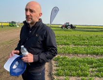 Antoine Bernet, country division head with Bayer Crop Science in Canada, believes that oilseed crops grown in Canada speaks at the Bayer research farm near Saskatoon July 16.